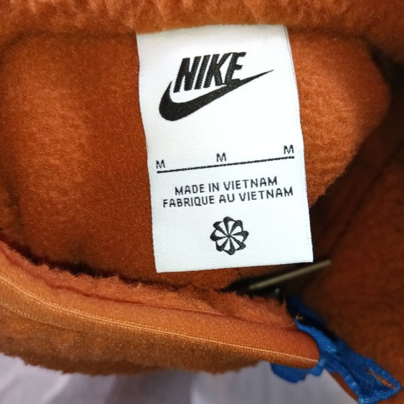 Nike Sportswear Sherpa Fleece Full Zip Jacket Rust Orange DD5021-246 Size M NWT - Picture 4 of 4